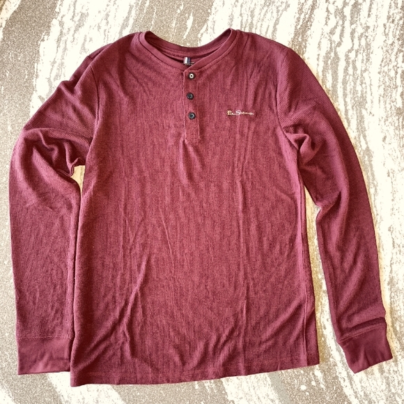 Ben Sherman Men's Long Sleeve Thermal T-shirt New Size Medium - Picture 2 of 2